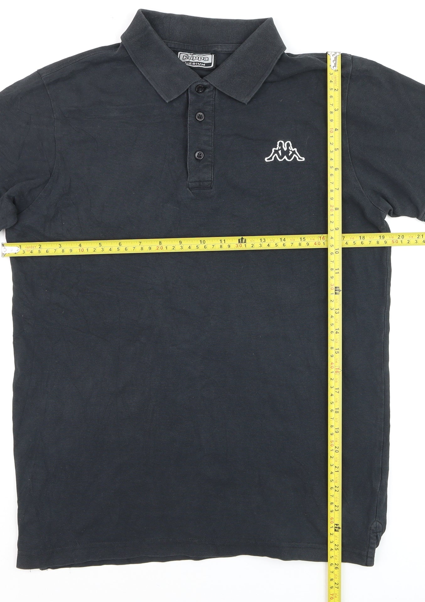 Kappa Men's Black Collared Short Sleeve Cotton Polo T-Shirt M