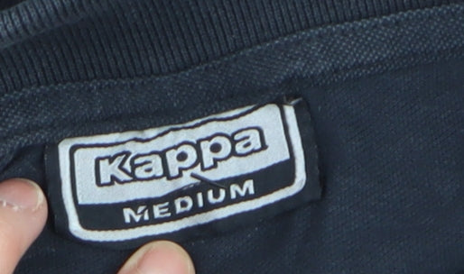 Kappa Men's Black Collared Short Sleeve Cotton Polo T-Shirt M