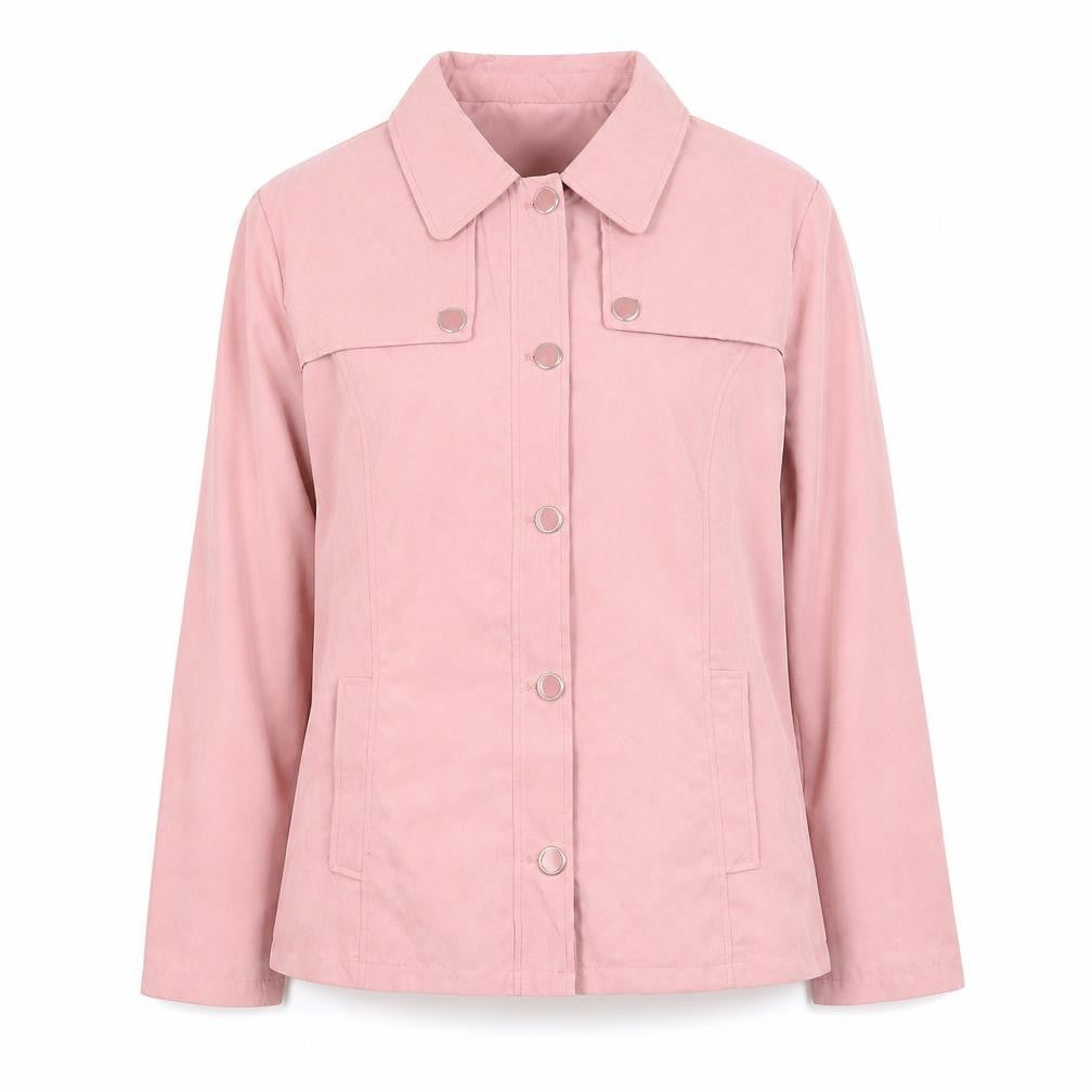 Slimma Women Pink Size 14 Mid-Length Button Jacket