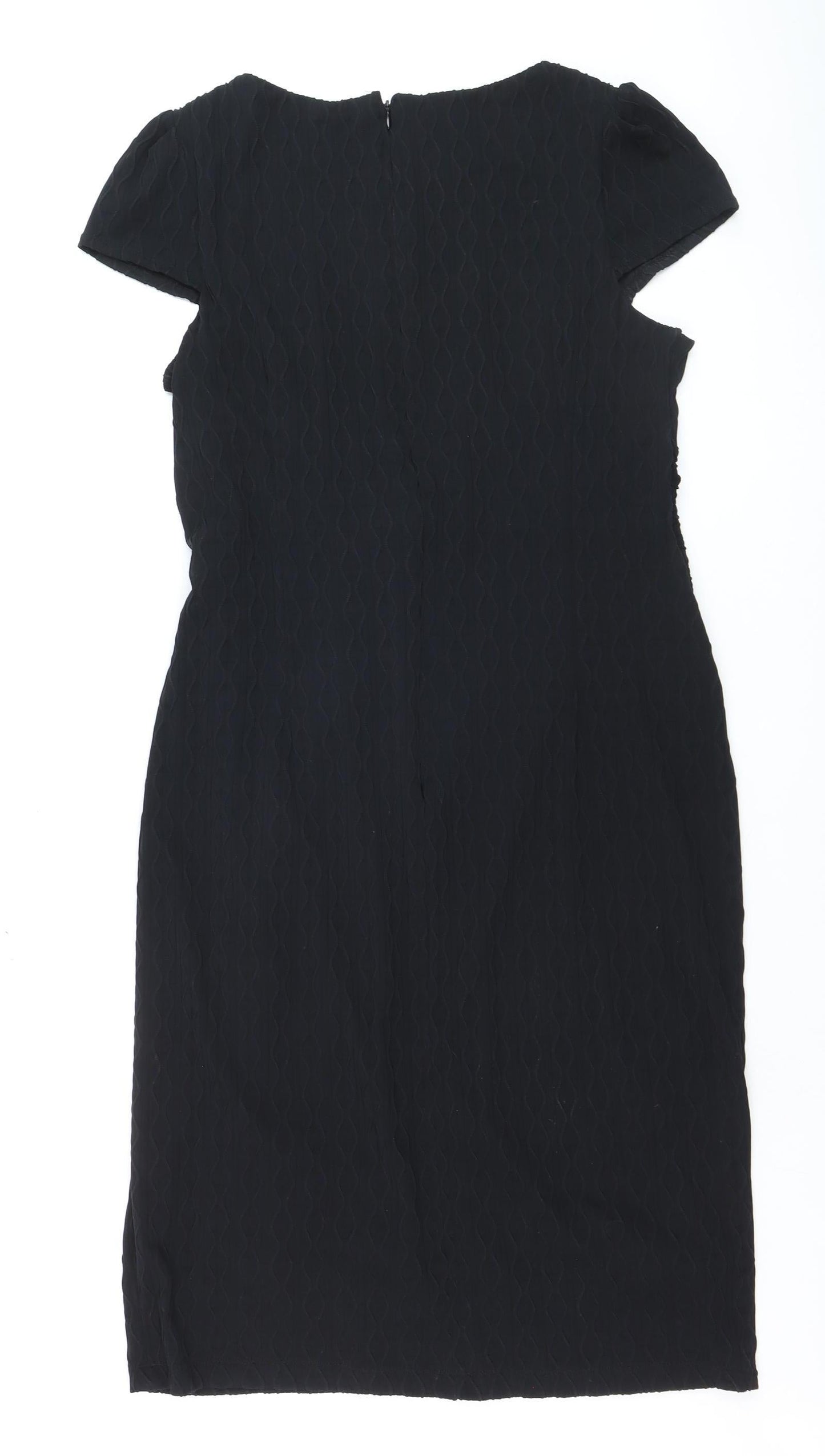 Marks and Spencer Women Black Size 16 Sheath Knee Length Dress