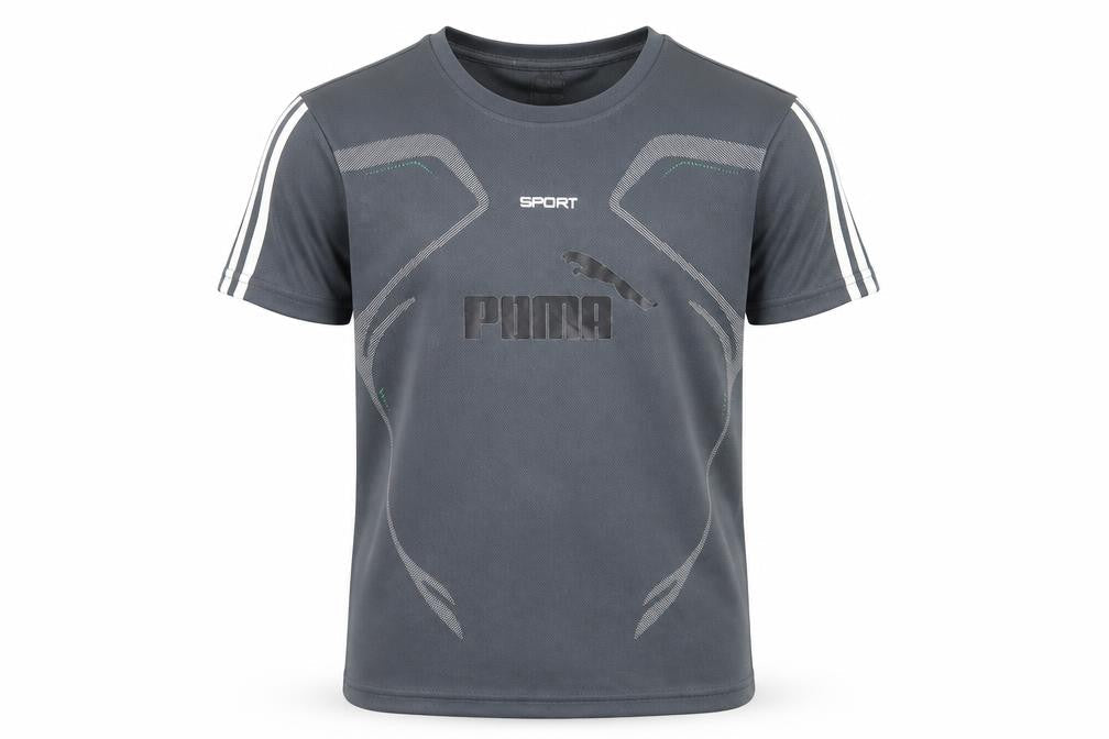 Front view of Fashion Sport boys’ grey xl lightweight active t-shirt