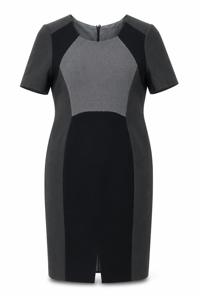 Marks and Spencer Women Grey Colourblock Sheath Dress Size 14 Workwear