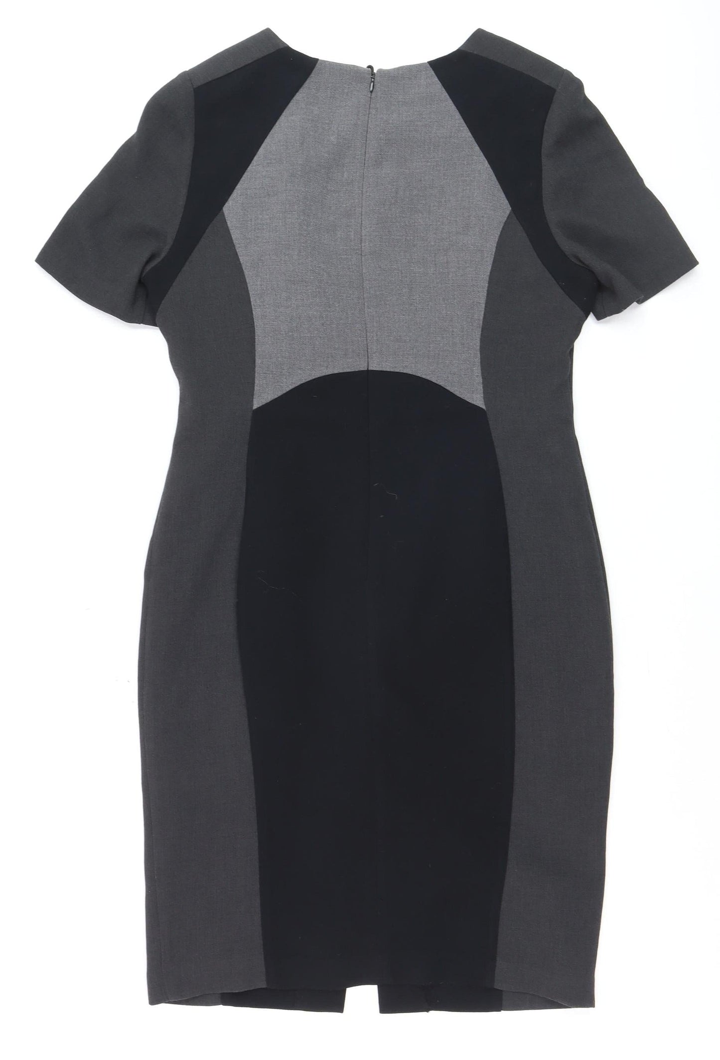 Marks and Spencer Women Grey Colourblock Sheath Dress Size 14 Workwear