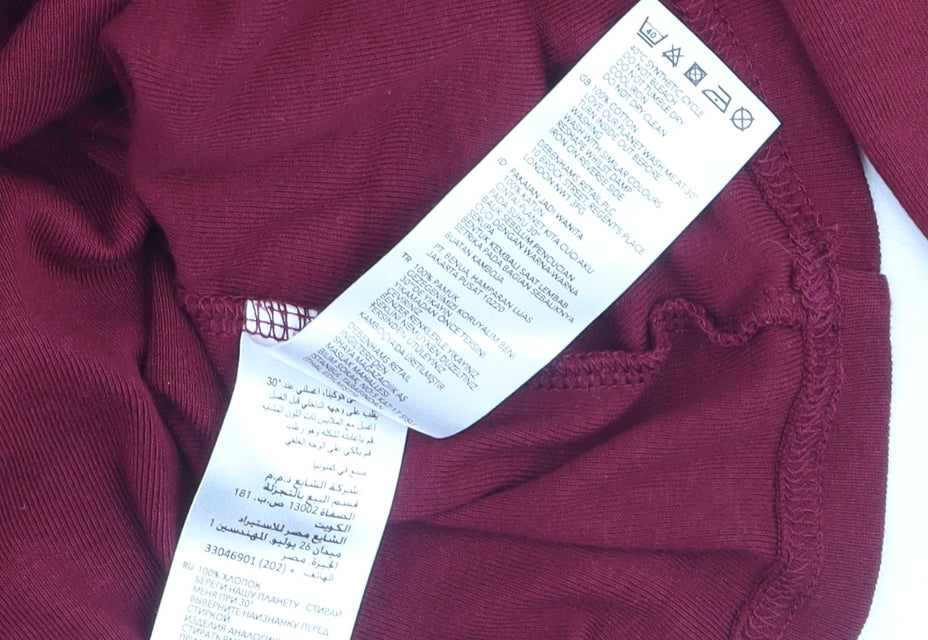Maine New England Women's Red 3/4 Sleeve Cotton T-Shirt Size 12