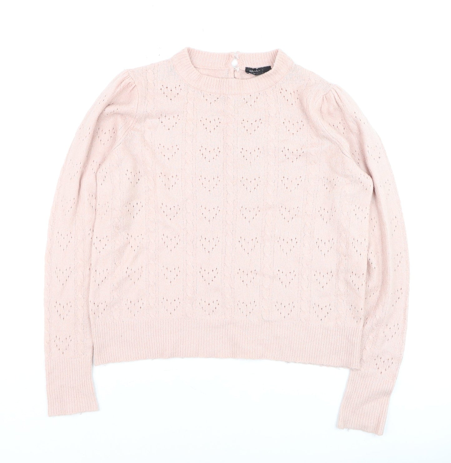 Nobody's Child Women's Pink Crew Neck Knit Jumper Size 10-12