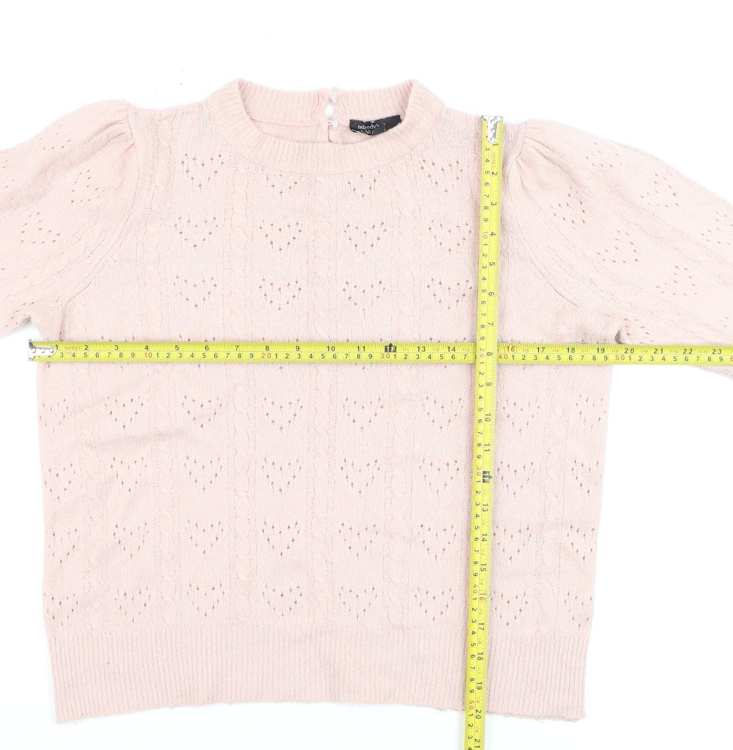 Nobody's Child Women's Pink Crew Neck Knit Jumper Size 10-12