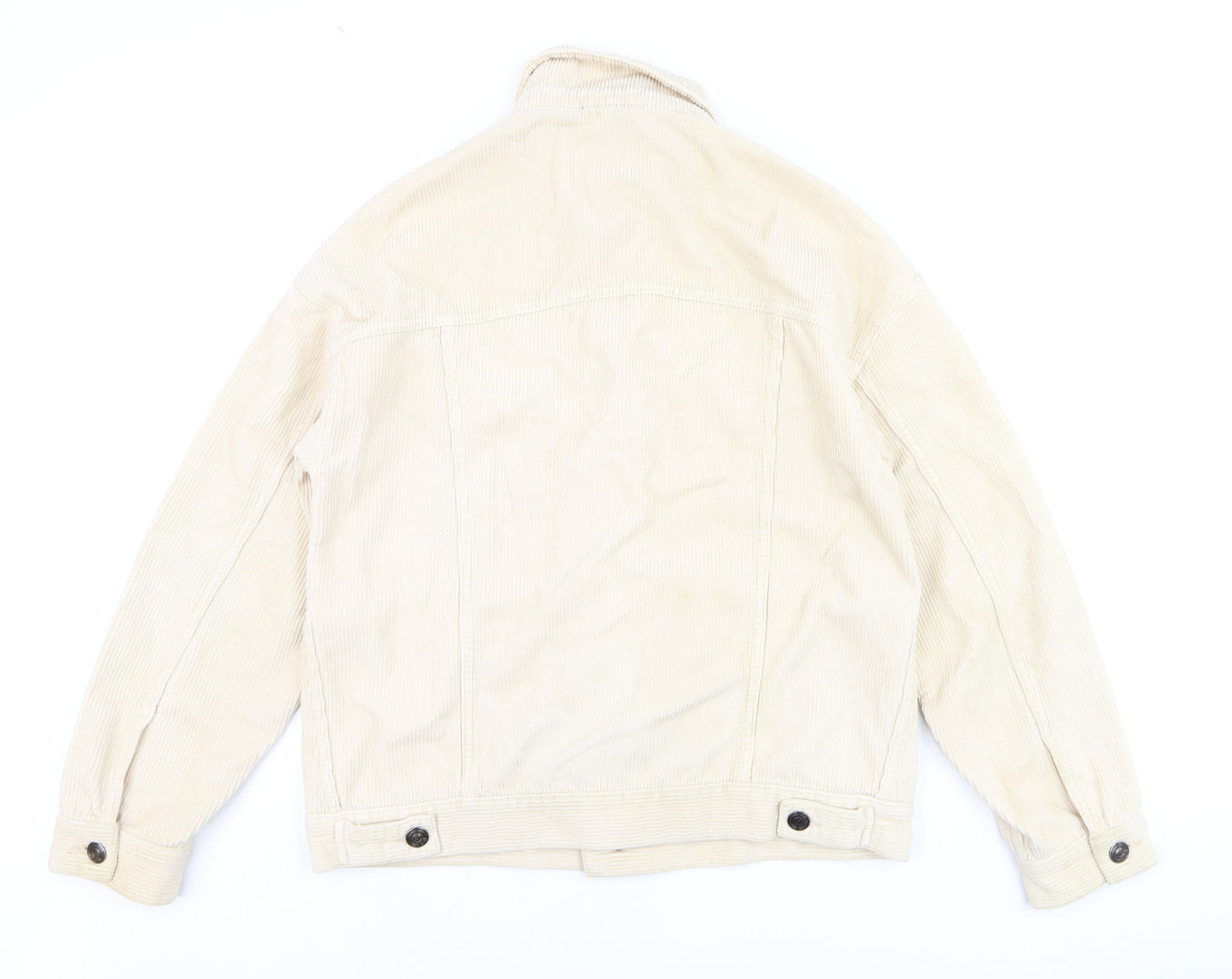 BDG Men's Beige Corduroy Button Jacket Small Regular Fit