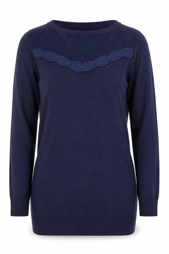 Dorothy Perkins Womens Navy Blue Size 6 Jumper Long Sleeve Crew Neck Knit