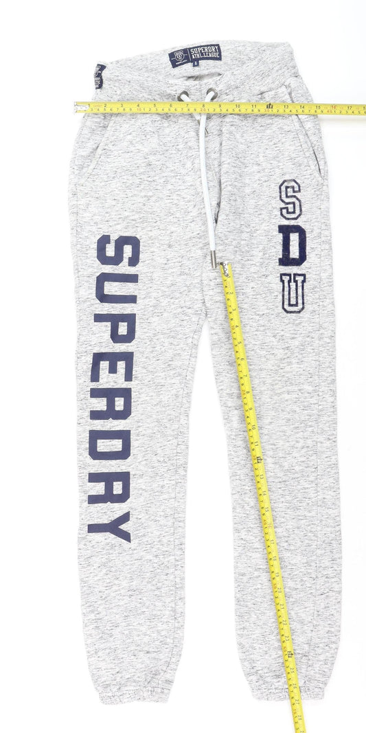 Superdry Women's Grey Jogger Sweatpants XS Drawstring Athleisure