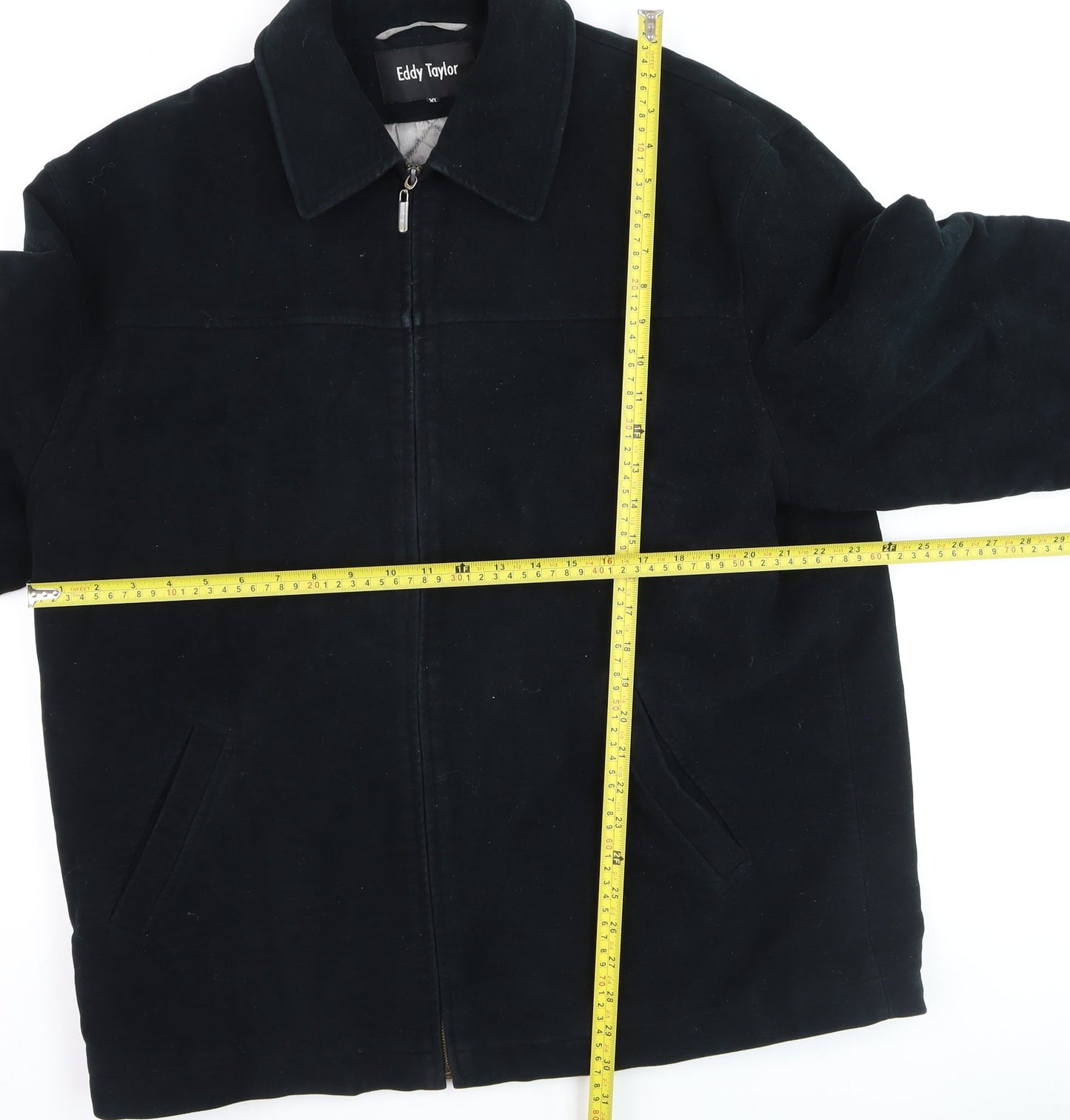 Eddy Taylor Men's Black Suede Zip Jacket XL Lined Casual Coat