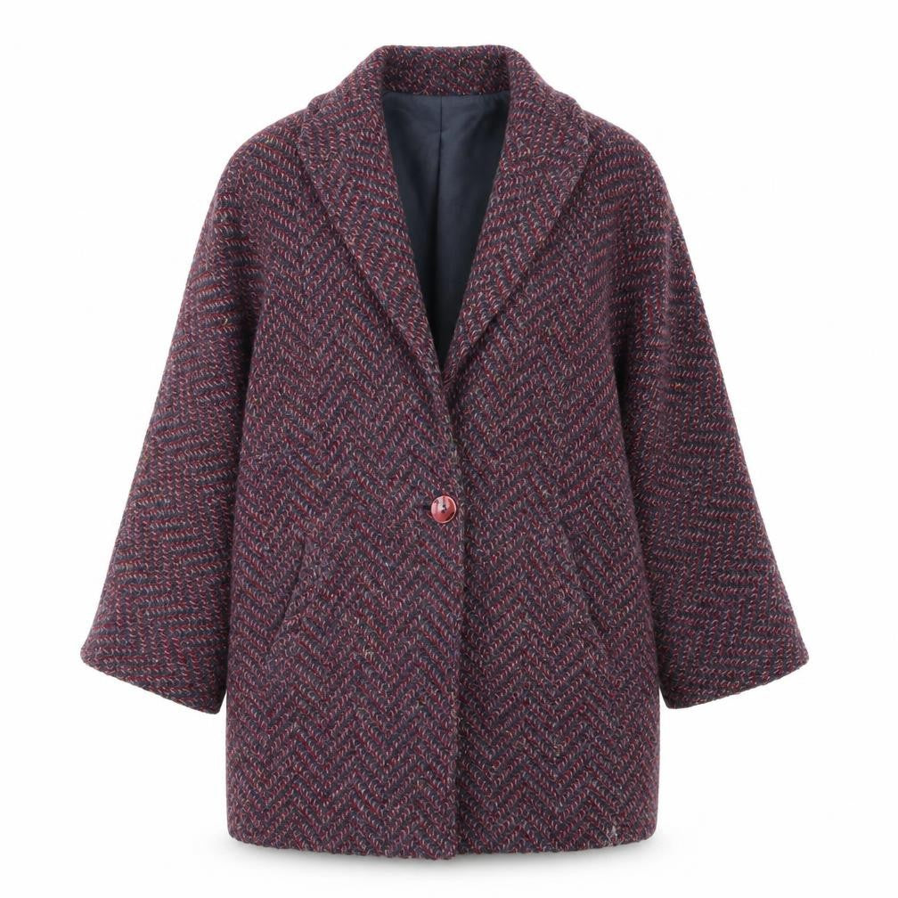 Dereta Women's Multicoloured Wool Tweed Overcoat Size 10