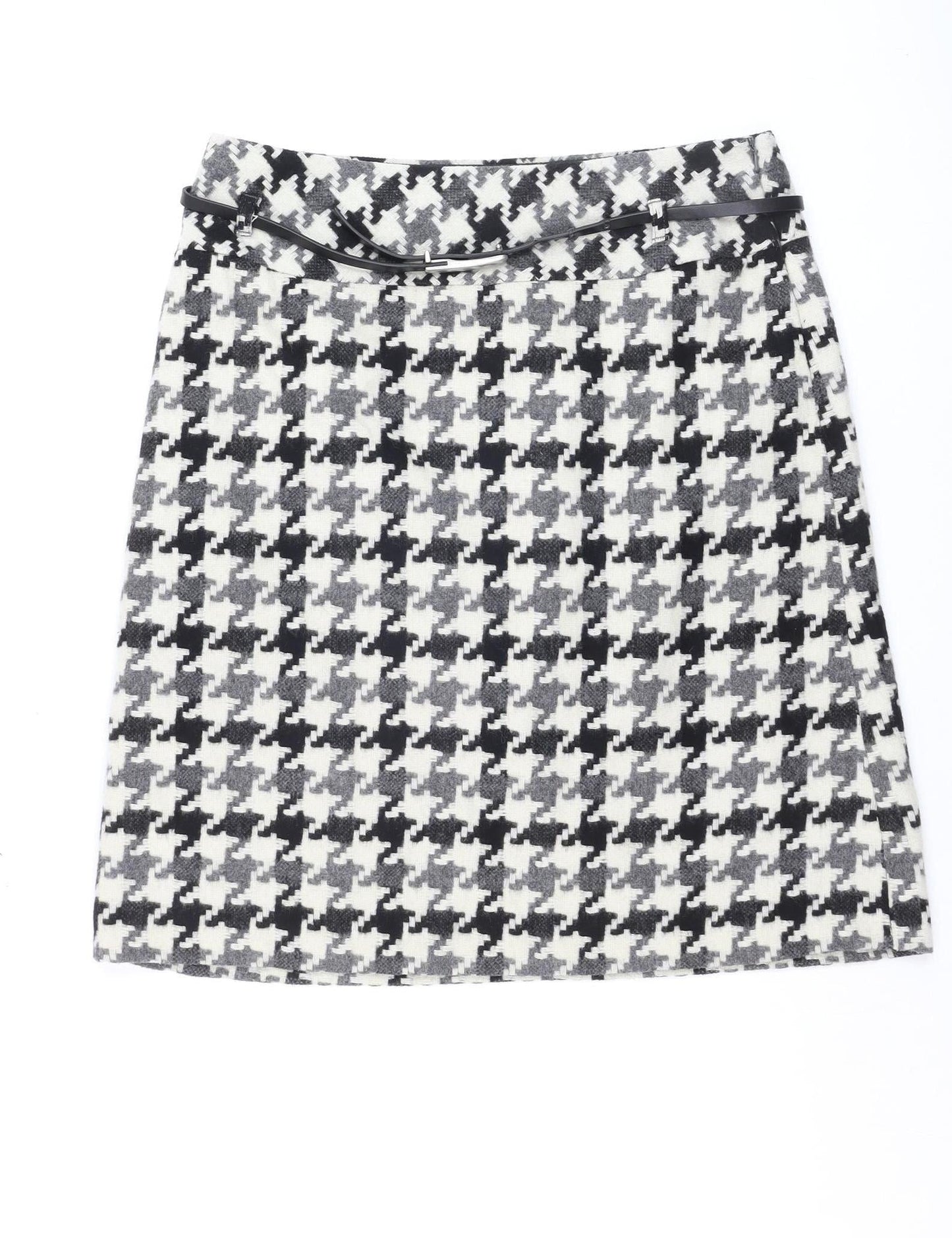 Marks and Spencer Women Grey A-Line Wool Blend Knee Length Skirt UK 10