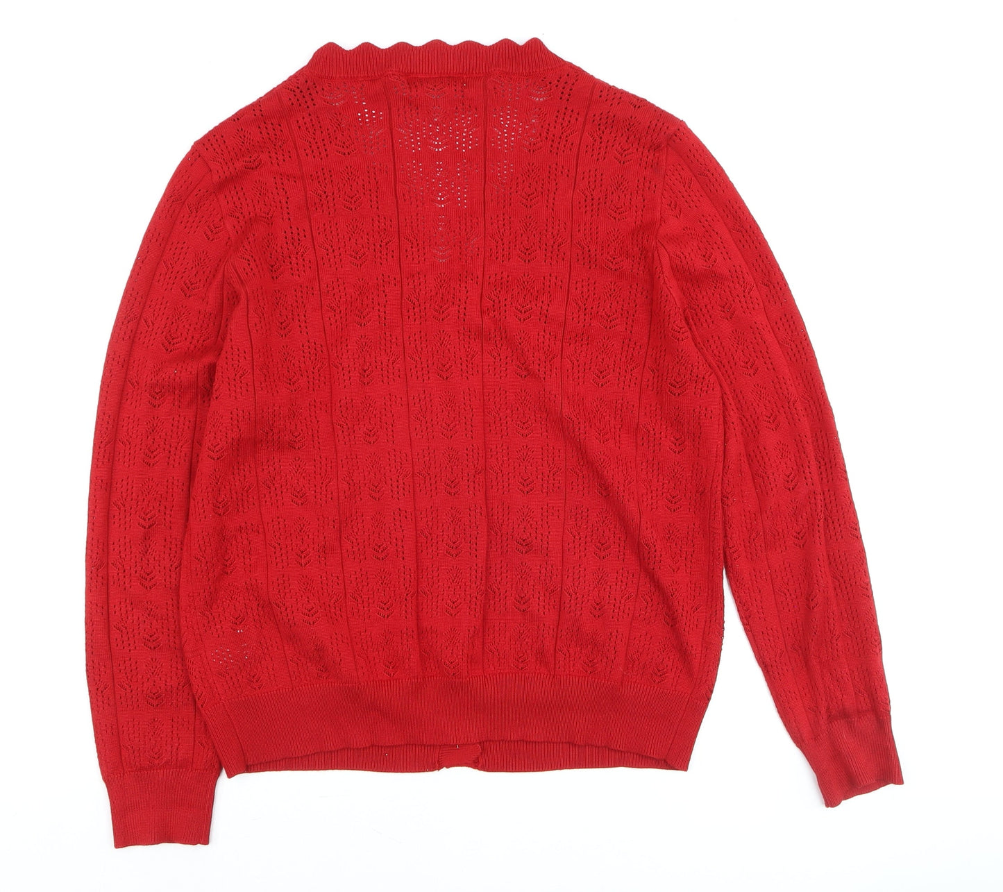 Grace Karin Women's Red V-Neck Open-Knit Cardigan XL