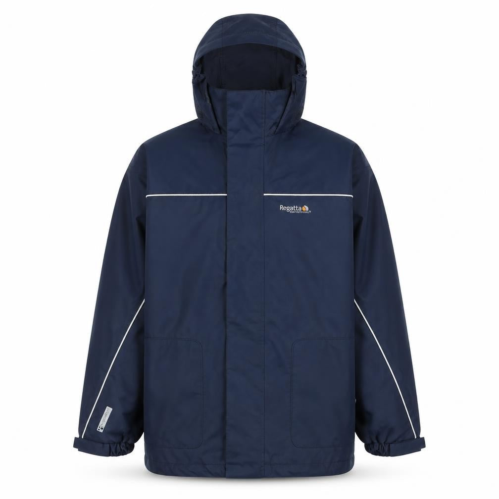 Regatta Boys Blue Waterproof Hooded Rain Coat Jacket Size 164