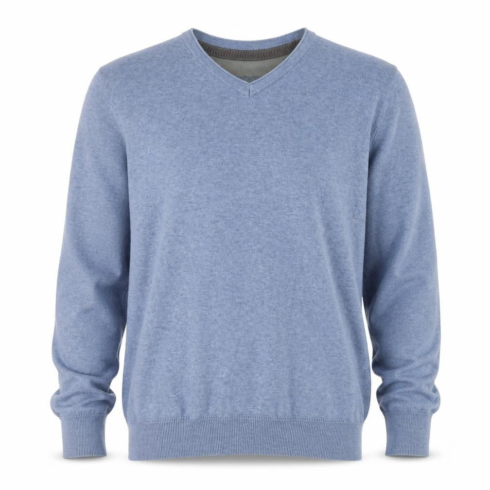 RJR.John Rocha Men's Blue Cotton V-Neck Jumper Size M