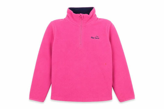 Peter Storm Girls Pink Fleece 1/2 Zip Pullover Sweatshirt 7-8 Years