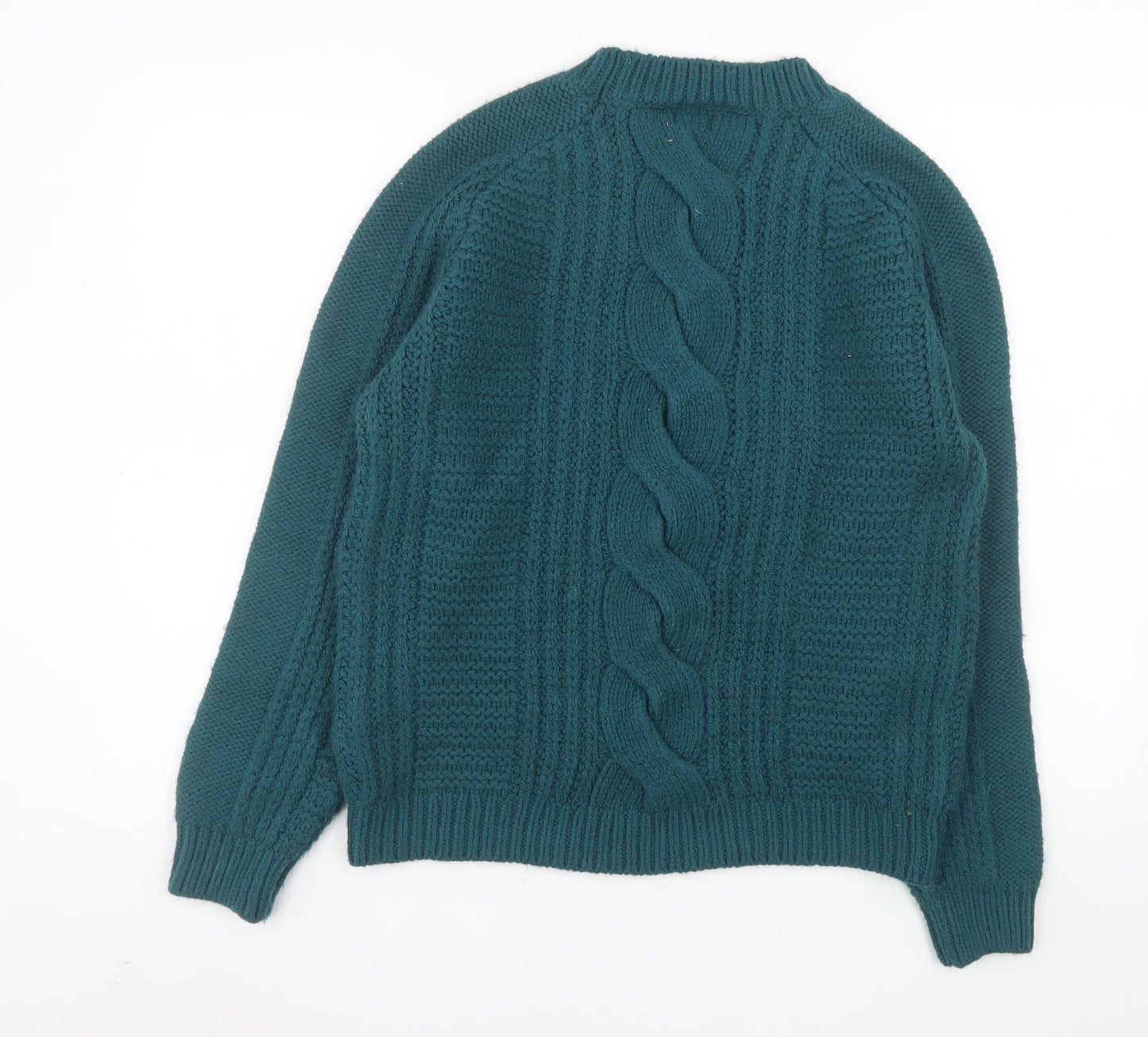 Fat Face Women Green Cable Knit Pullover Jumper UK 14