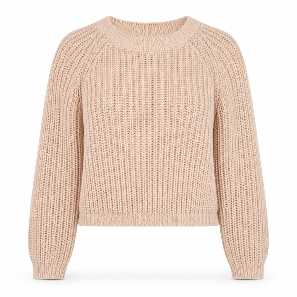 H&M Women Beige Chunky Knit Pullover Jumper Size S