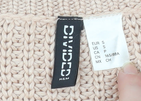 H&M Women Beige Chunky Knit Pullover Jumper Size S