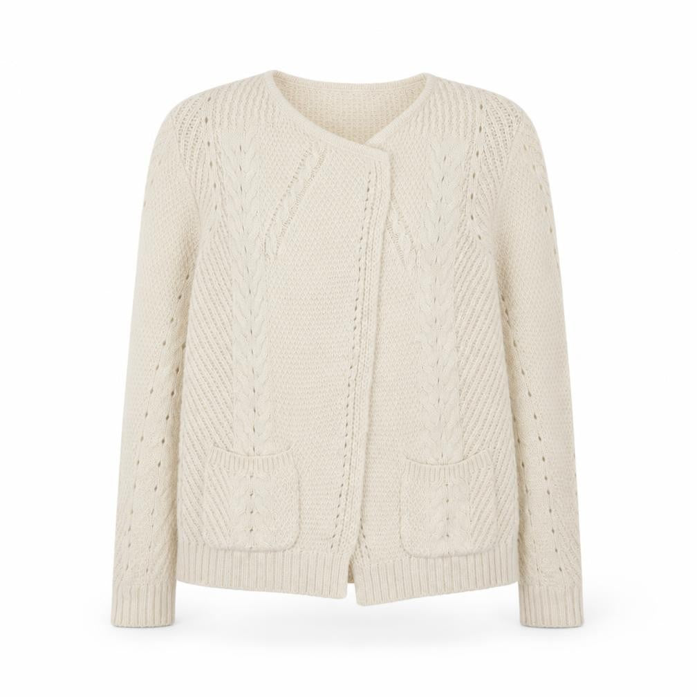 Marks and Spencer Women’s Ivory Cable Knit Long Sleeve Cardigan Size 10