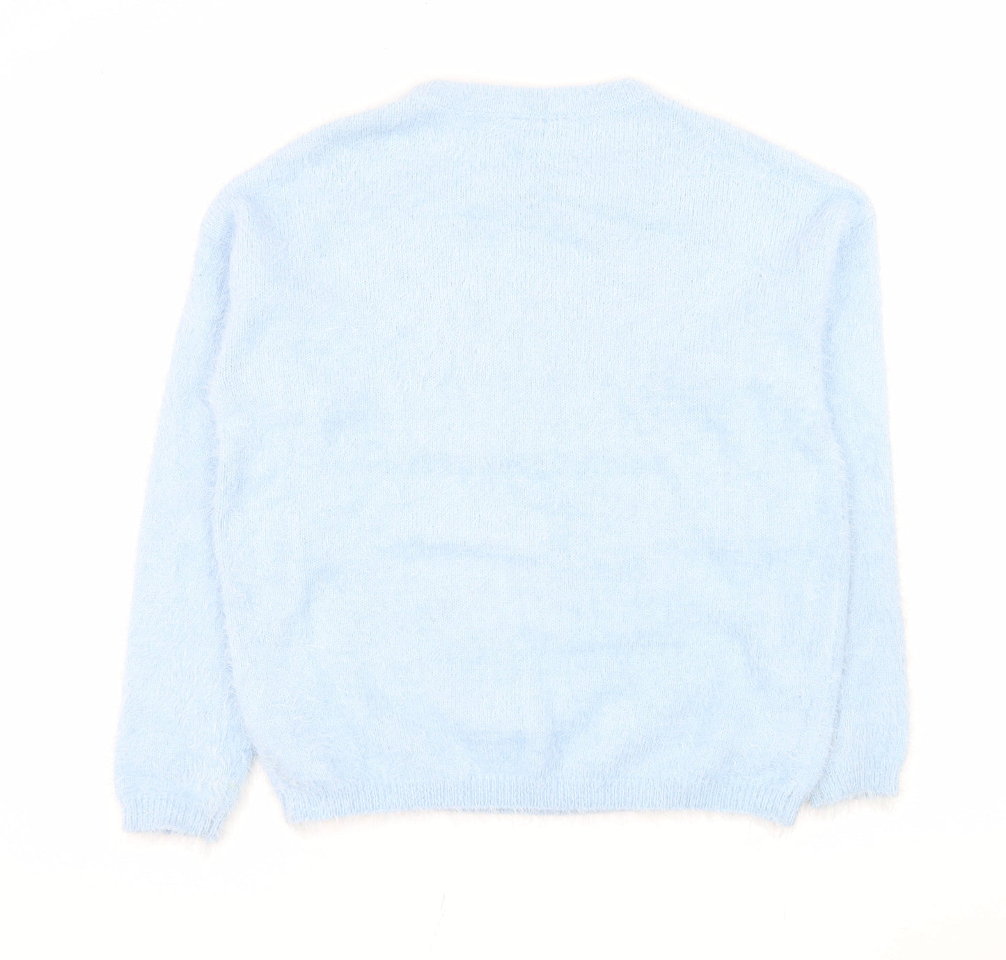 Disney Women’s Blue Stitch Crew Neck Pullover Sweatshirt XS