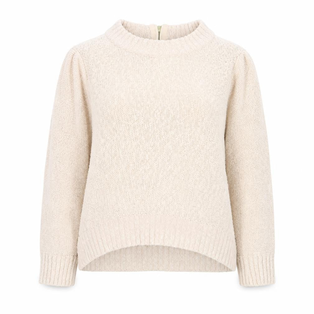 H&M Women Beige Cotton High Neck Knit Jumper Size 12