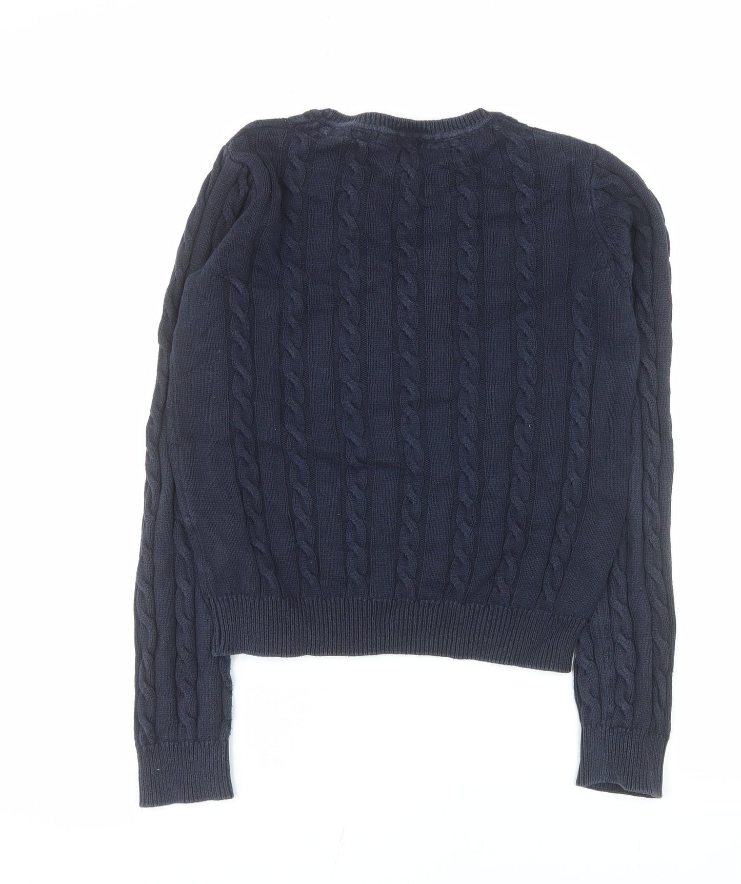 Tokyo Laundry Women's Blue Cable-Knit Cotton Jumper M