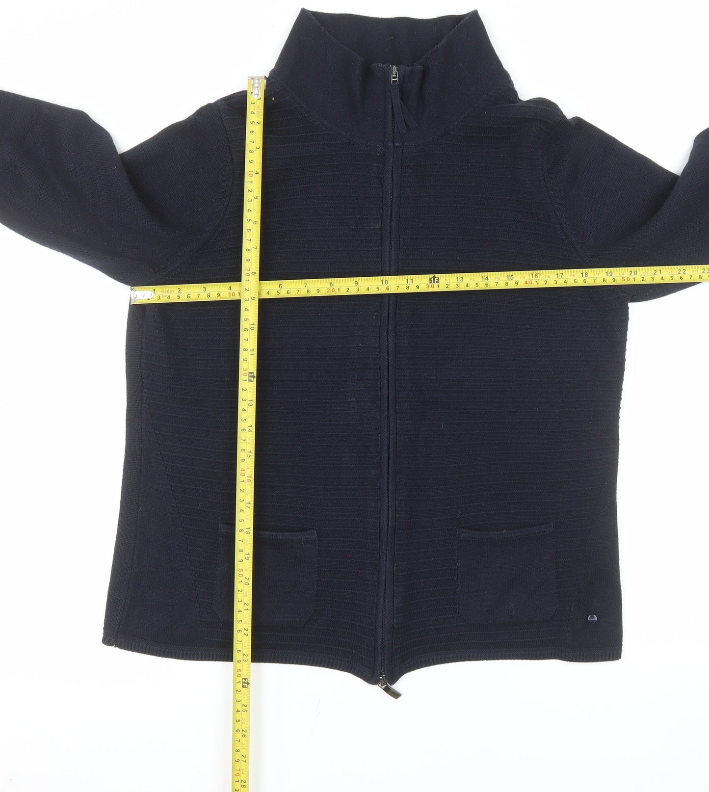 Olsen Women's Navy Cotton Acrylic Full Zip Jacket UK 14