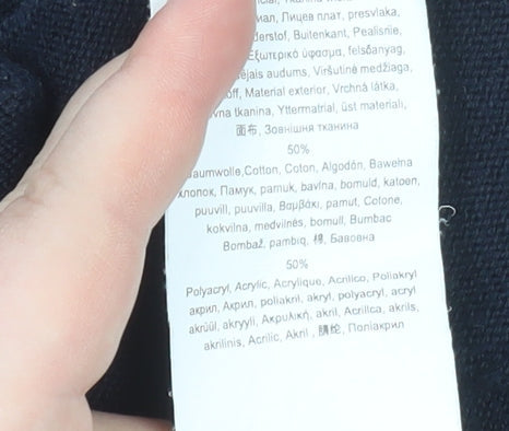 Olsen Women's Navy Cotton Acrylic Full Zip Jacket UK 14
