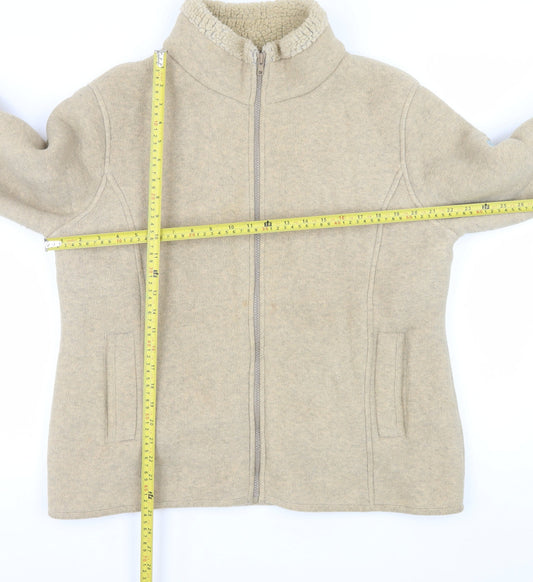 Jack Murphy Men's Beige Fleece Full Zip Outdoor Jacket Size 16