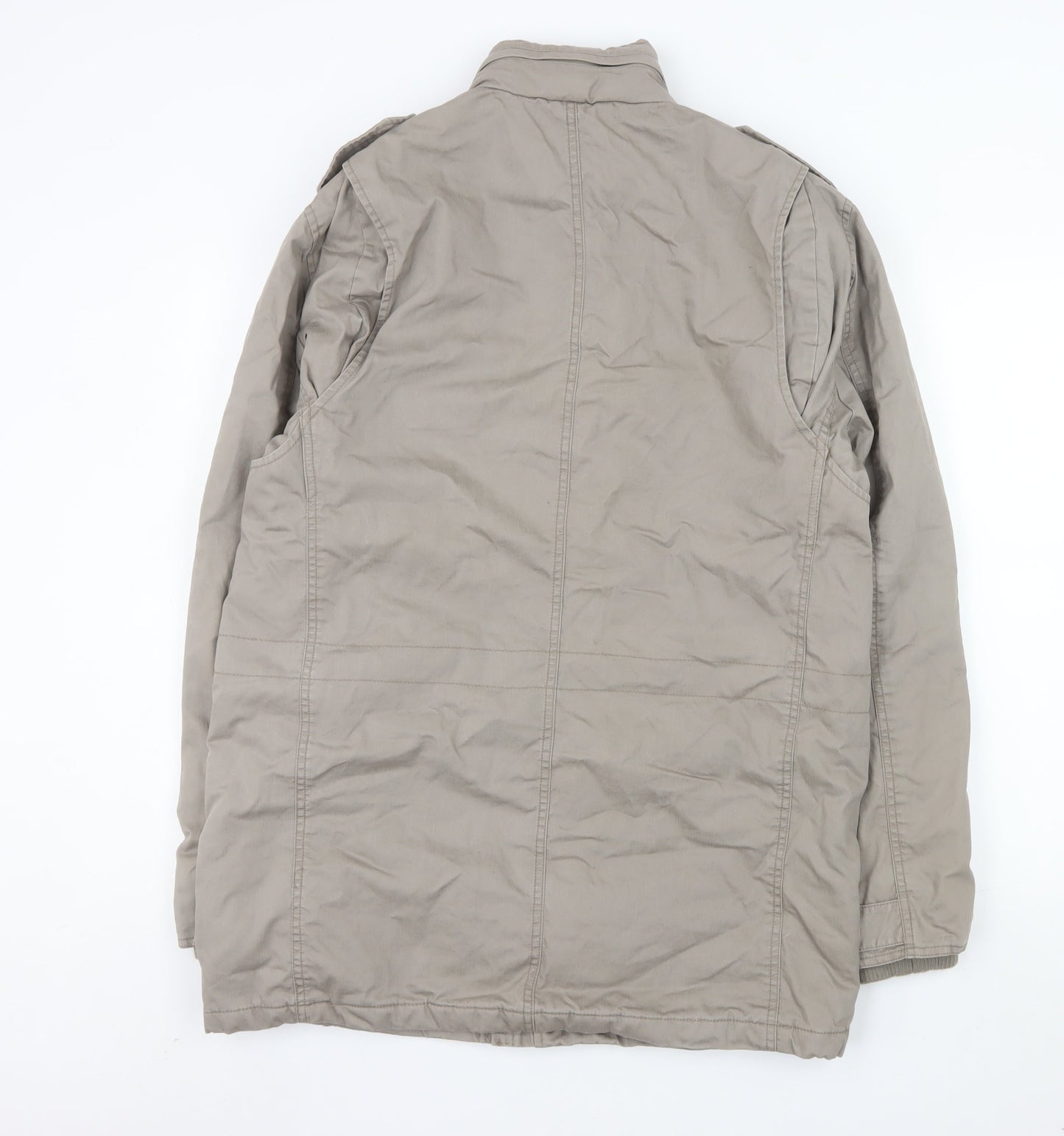 Cherokee Men's Beige Military Jacket M 38in Cotton Twill Mid-Length