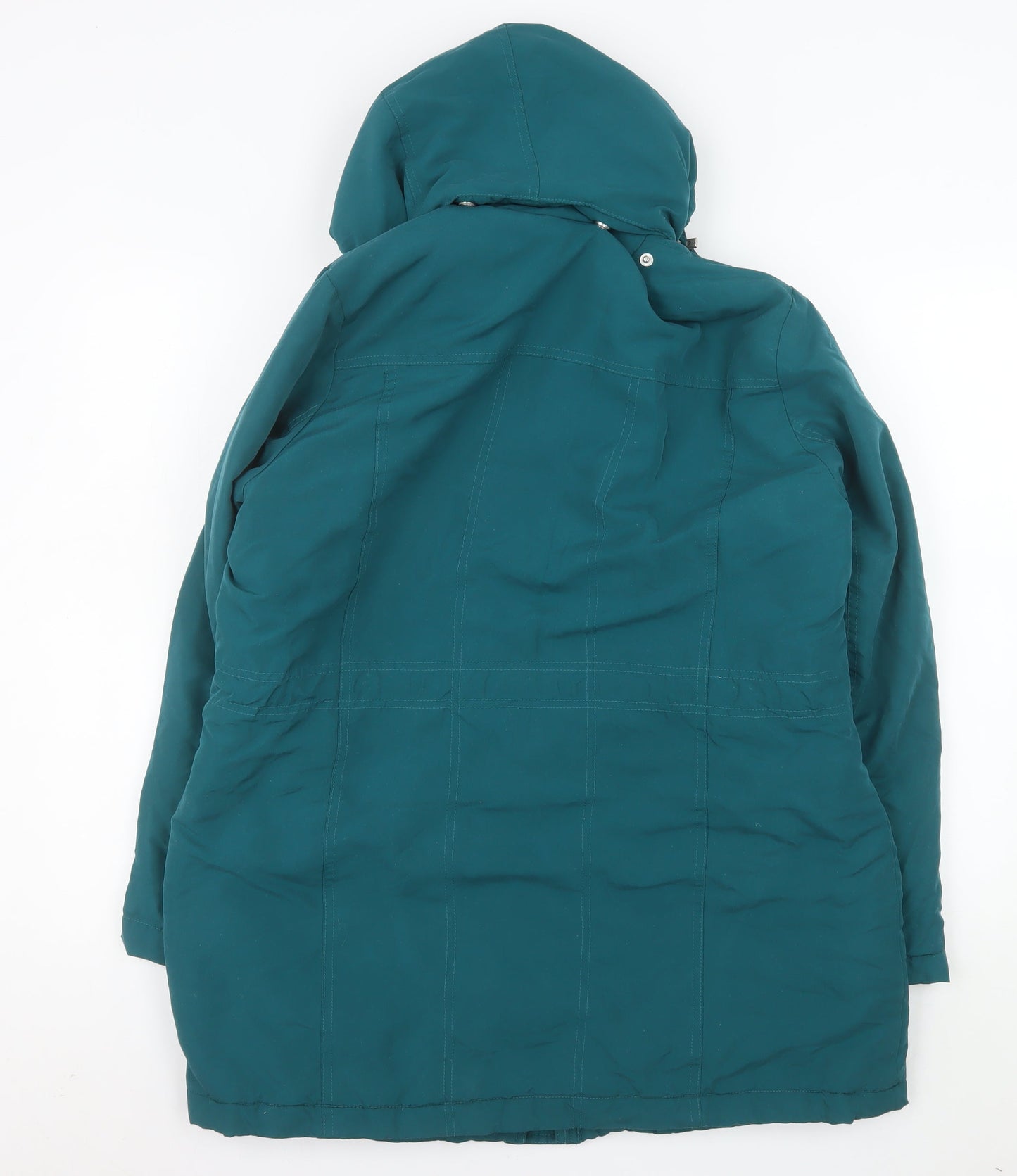 BHS Women’s Teal Hooded Long Parka Coat Size 16