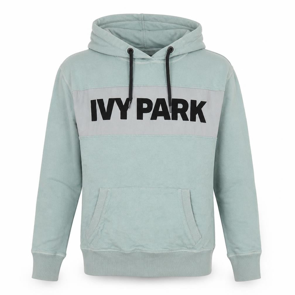 Ivy Park Women's Green Pullover Hoodie Medium Cotton Blend Logo Sweatshirt