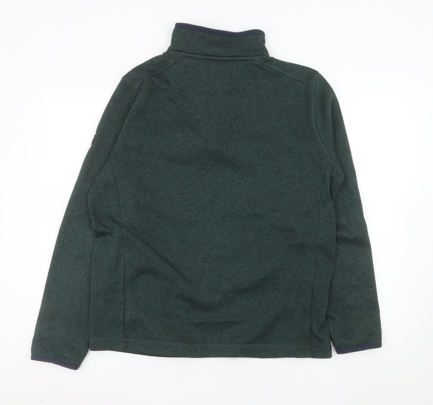 White Stuff Men's Green Half Zip Fleece Sweatshirt Medium