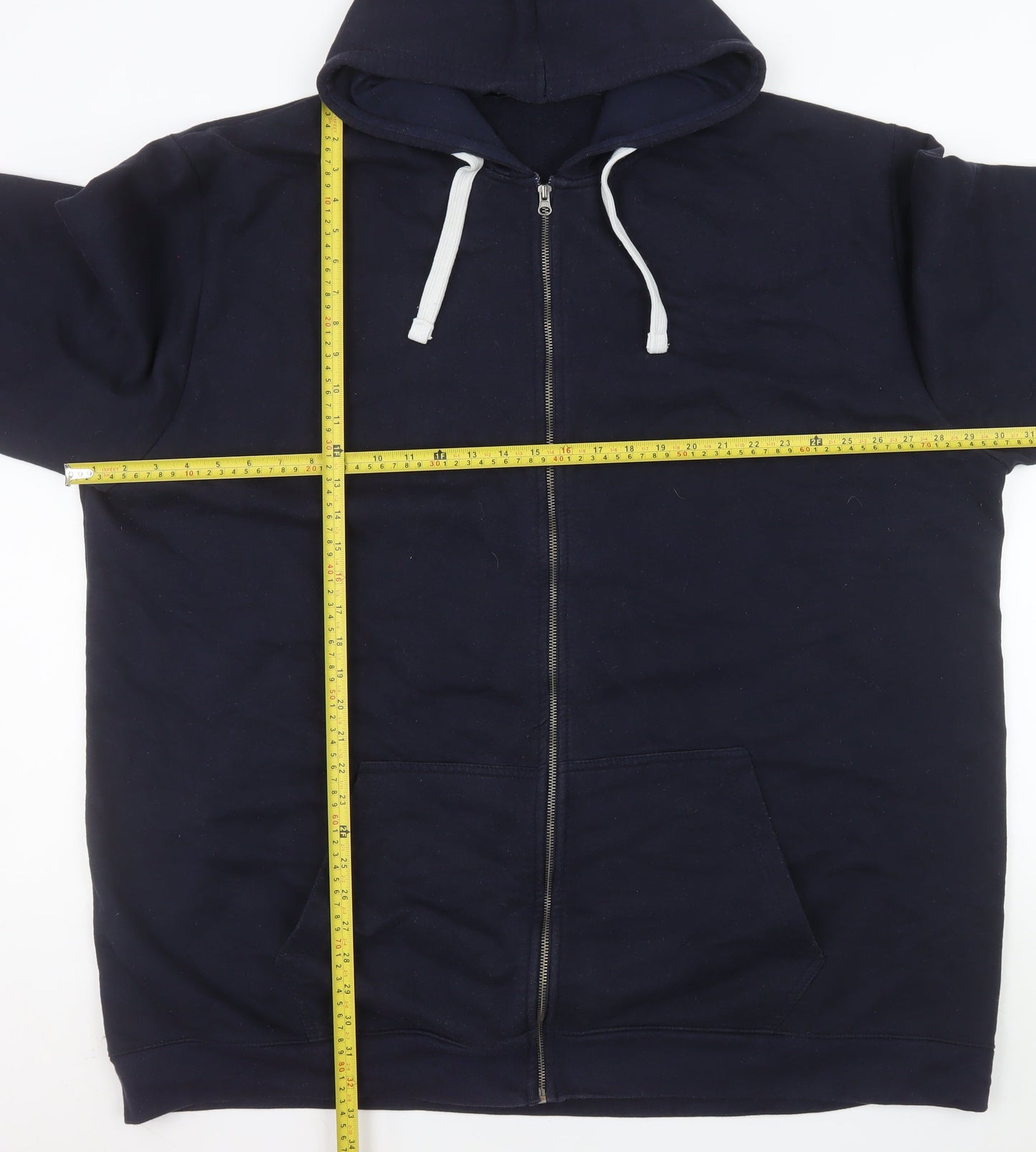 Bigdude Men's Blue 4XL Full Zip Hooded Fleece Jacket