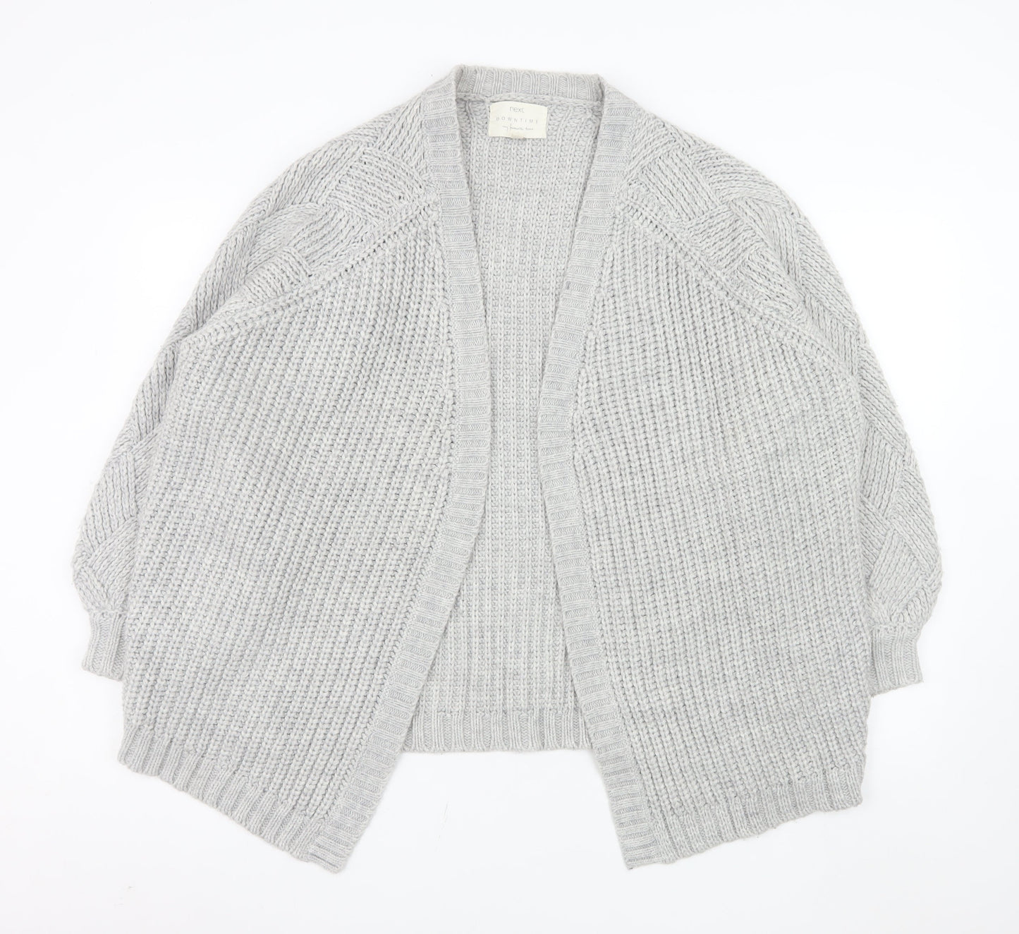 Next Women’s Grey Chunky Knit Open Cardigan M