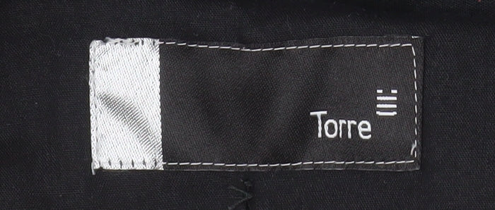 Torre Men's Grey 32S Classic Pleated Wool Blend Dress Trousers