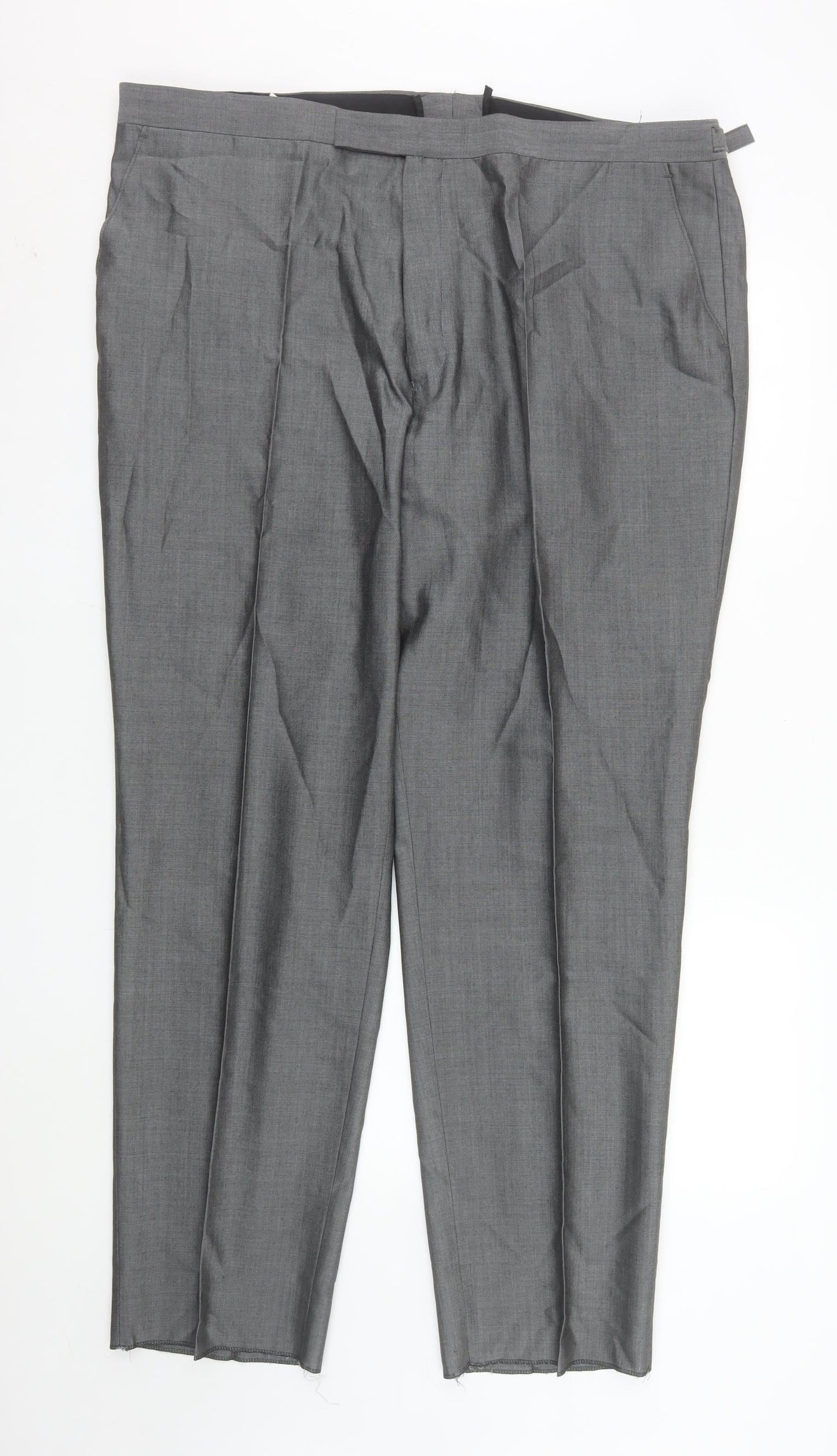 Torre Men Grey Wool Blend Dress Pants 44R Formal Trousers