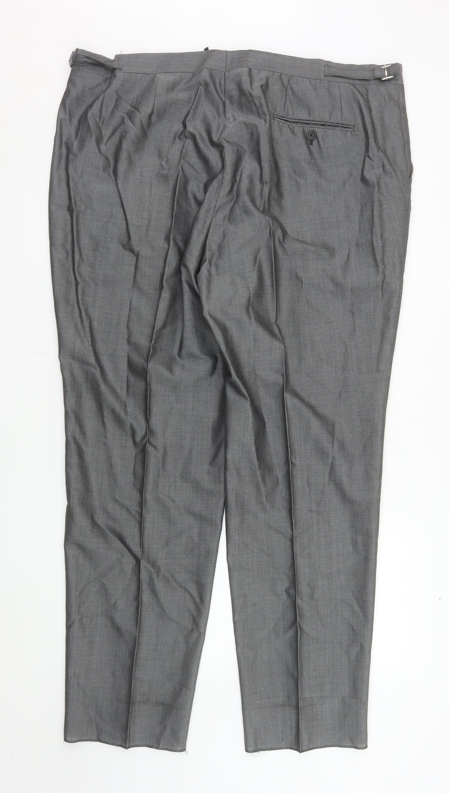 Torre Men Grey Wool Blend Dress Pants 44R Formal Trousers