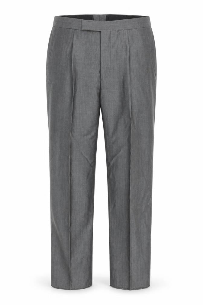 Torre Men's Grey Wool Blend Pleated Dress Trousers 32 XL
