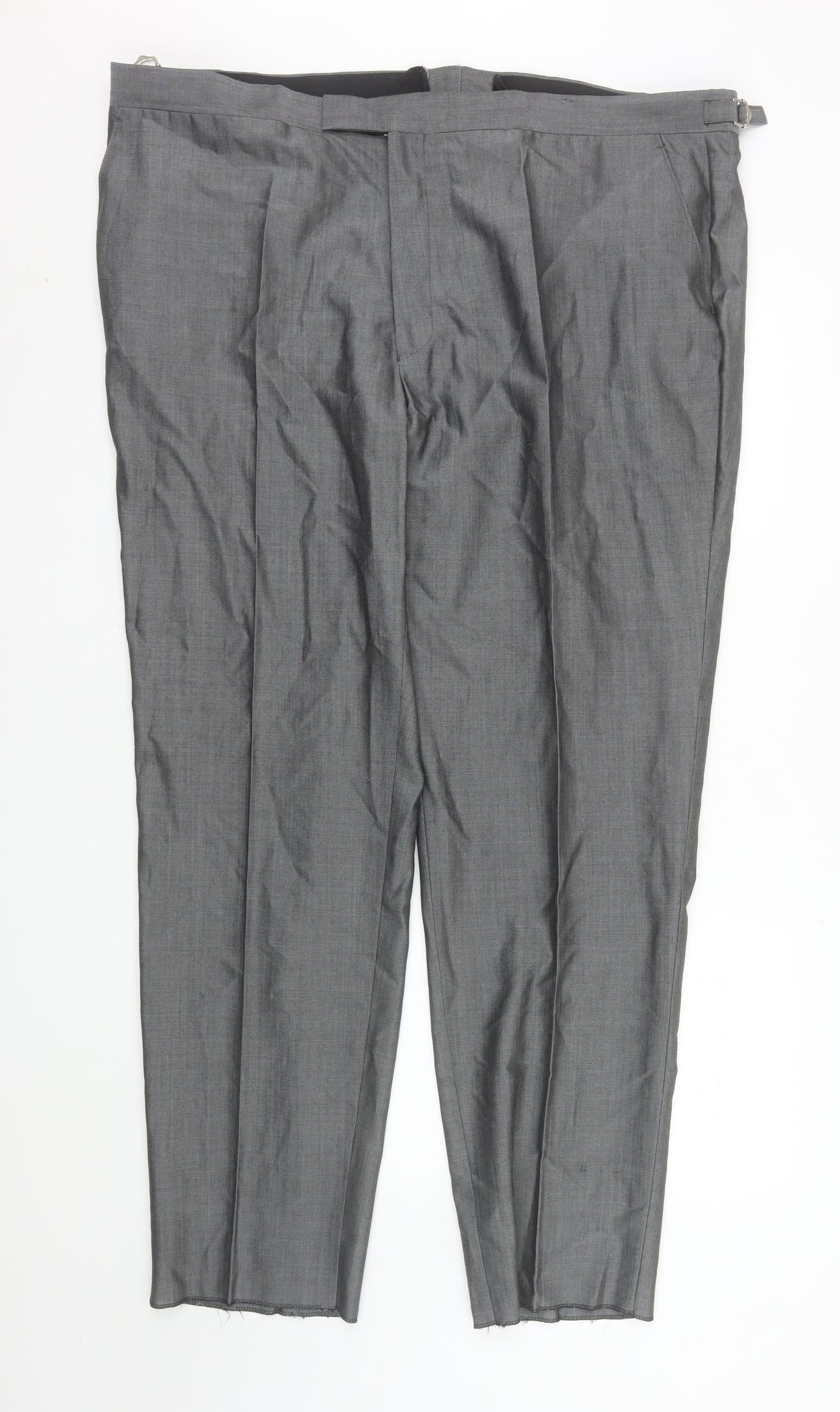 Torre Cerimonia Men's Grey Wool Blend Pleated Dress Trousers 46R