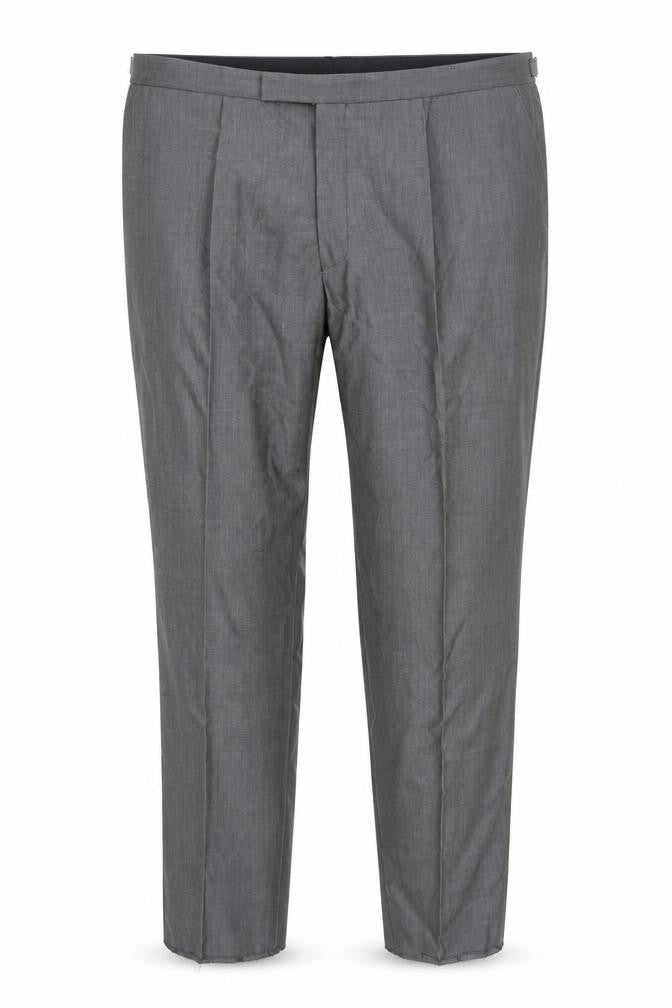 Torre Cerimonia Men's Grey Wool Blend Pleated Dress Trousers 46R