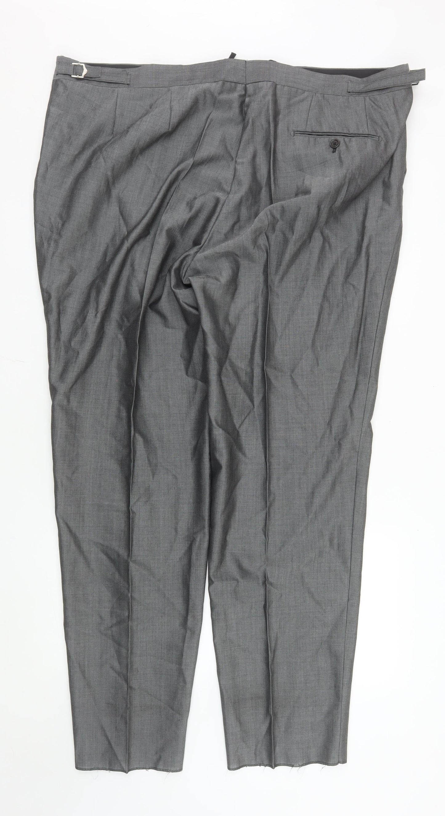 Torre Cerimonia Men's Grey Wool Blend Pleated Dress Trousers 46R