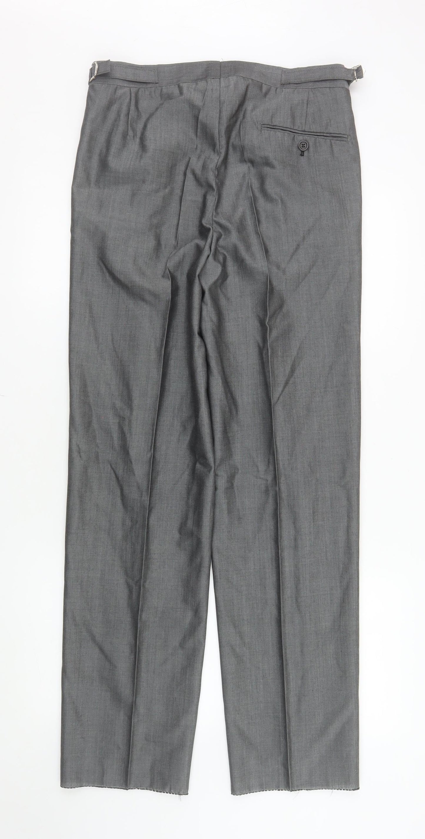 Torre Men's Grey Wool Blend Pleated Dress Pants XL 40x30