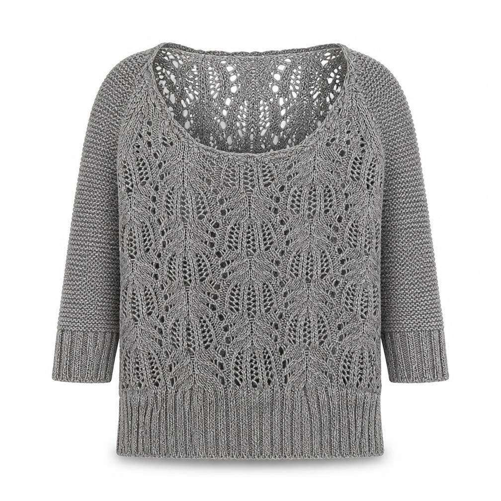 Marks & Spencer Per Una Women Grey Knit Short Sleeve Scoop Neck Jumper M