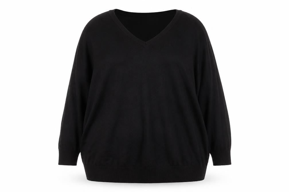 Phase Eight Womens Black V-Neck Pullover Sweater UK 2XL