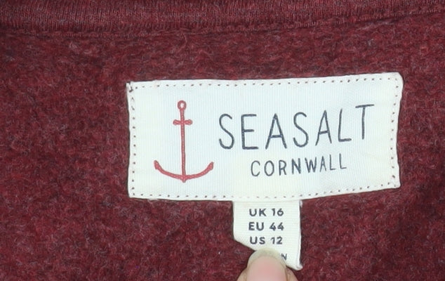 Seasalt Cornwall Womens Red Cotton Shift Dress Size 16 3/4 Sleeve