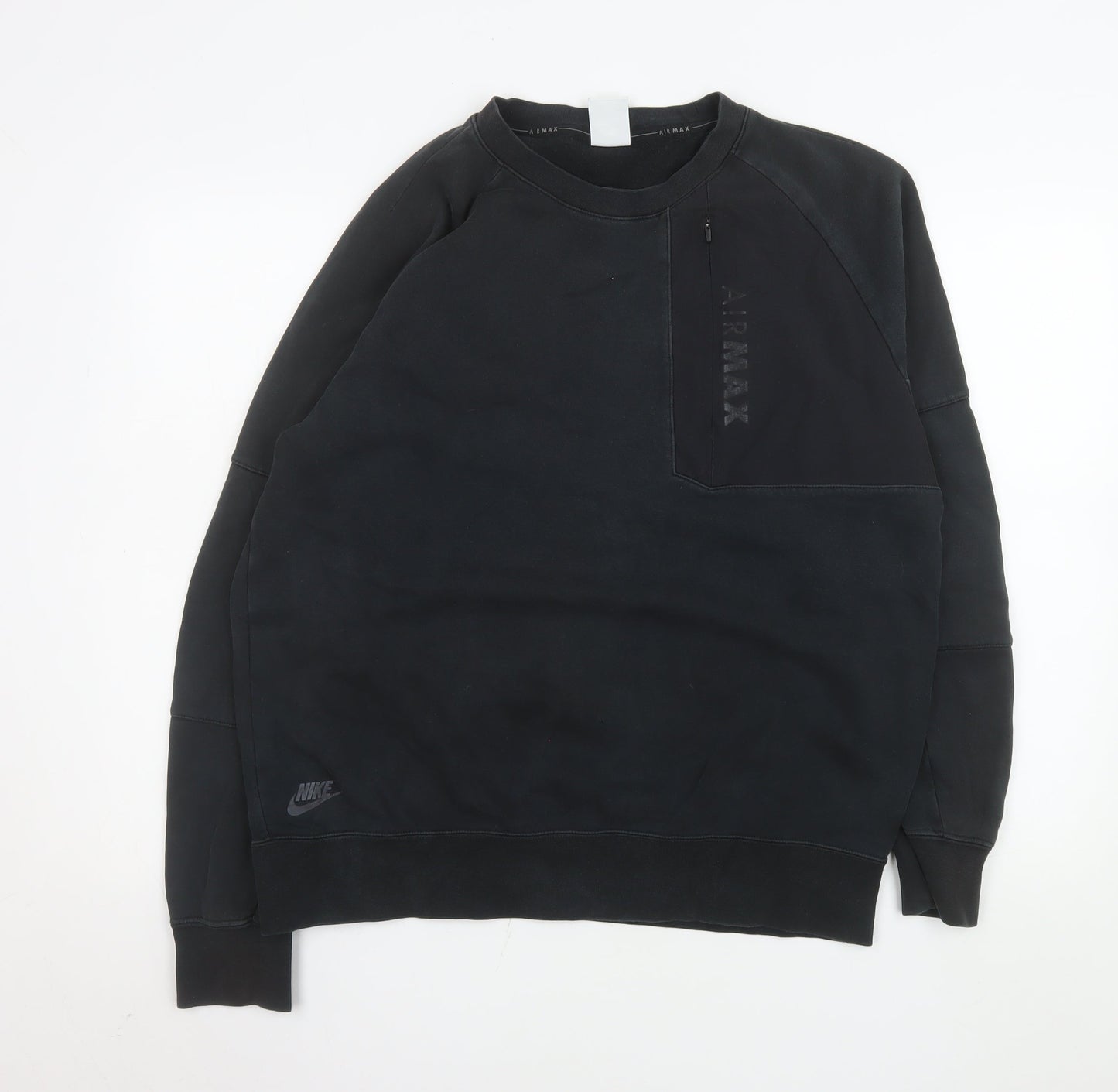 Nike Men's Black Air Max L Pullover Sweatshirt Crew Neck