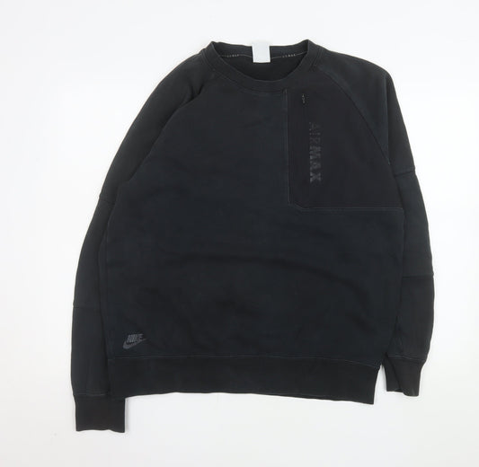 Nike Men's Black Air Max L Pullover Sweatshirt Crew Neck