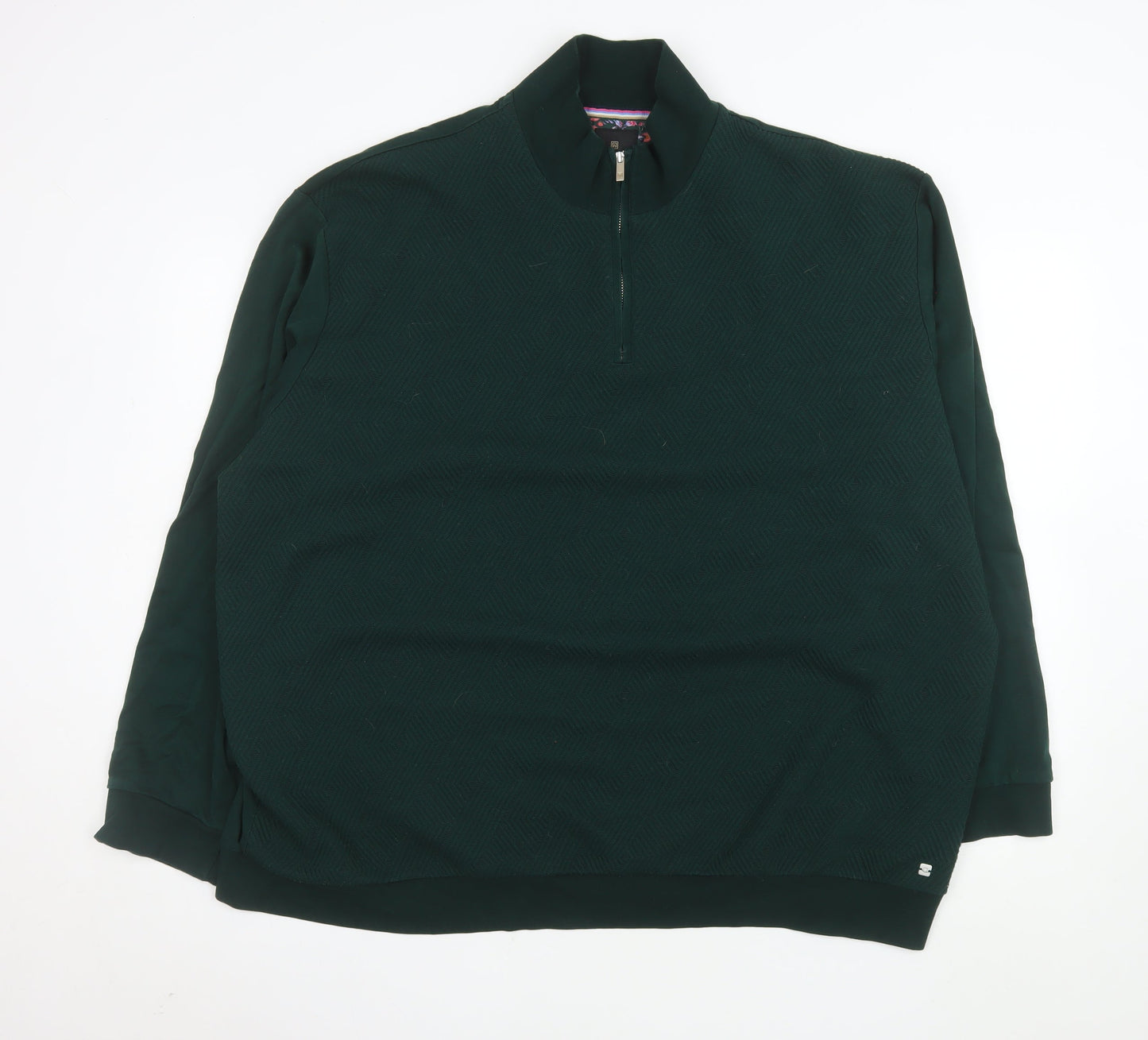 Next Men's Green 3XL 1/4 Zip Basic Jacket Regular Fit